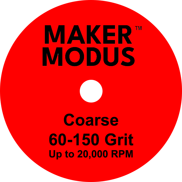 Maker Modus Sanding Wheel – Coarse (60–150 Grit) – 4" × 2" × ¼"