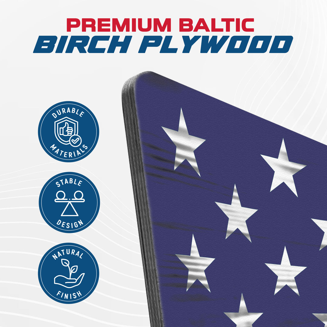 USA Flag - Premium Wood American Flag Wall Art – UV Printed on Baltic Birch Plywood (47.75" x 23.75") – Easy-Mount | Made in USA