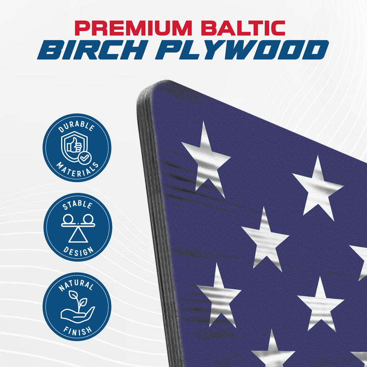 USA Flag - Premium Wood American Flag Wall Art – UV Printed on Baltic Birch Plywood (47.75" x 23.75") – Easy-Mount | Made in USA