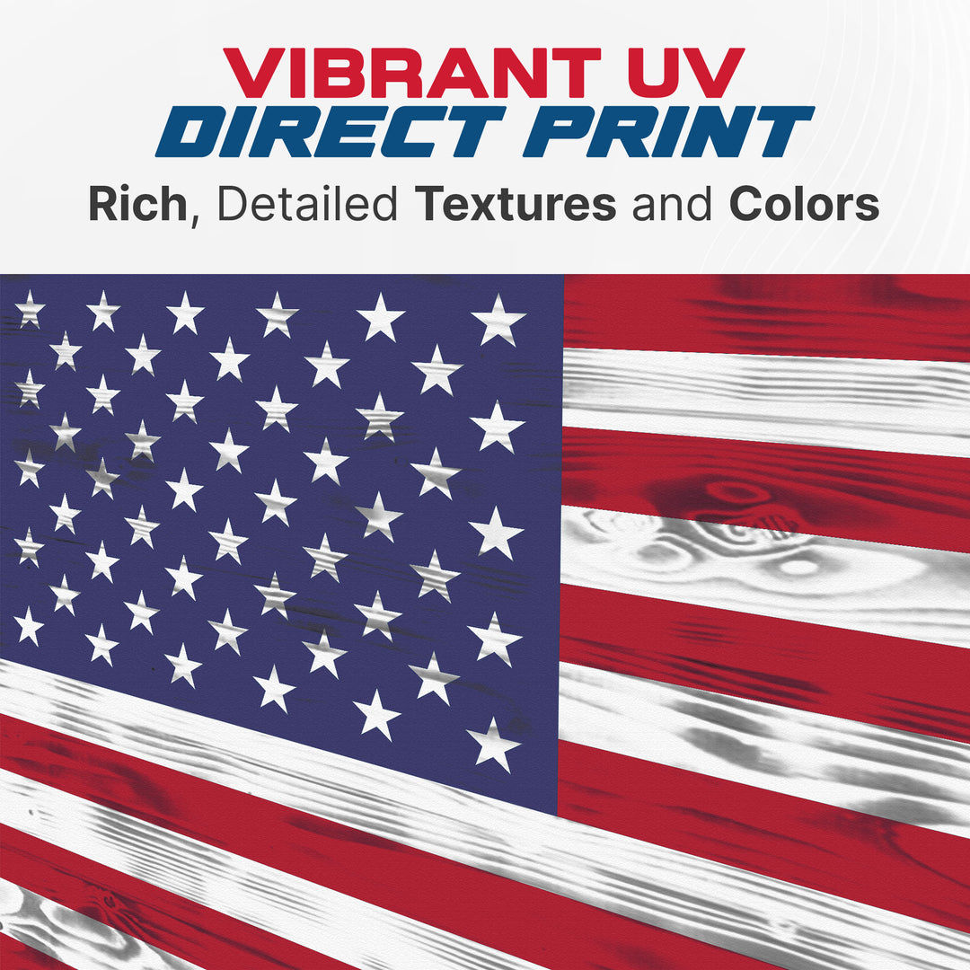 USA Flag - Premium Wood American Flag Wall Art – UV Printed on Baltic Birch Plywood (47.75" x 23.75") – Easy-Mount | Made in USA