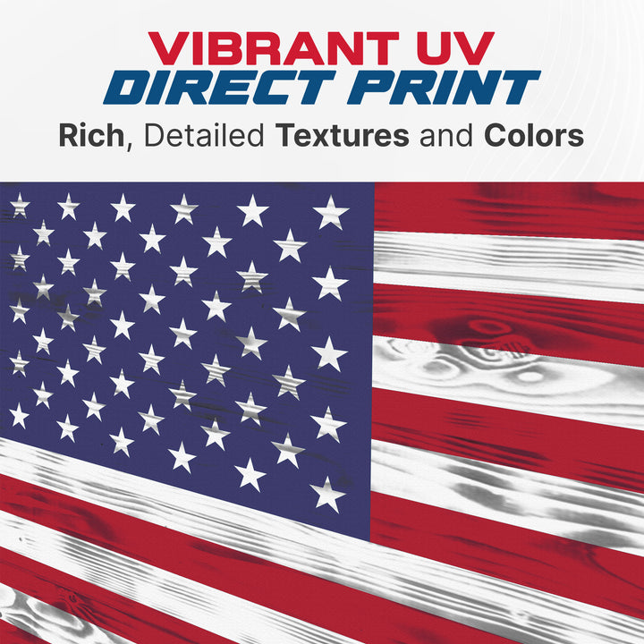 USA Flag - Premium Wood American Flag Wall Art – UV Printed on Baltic Birch Plywood (47.75" x 23.75") – Easy-Mount | Made in USA