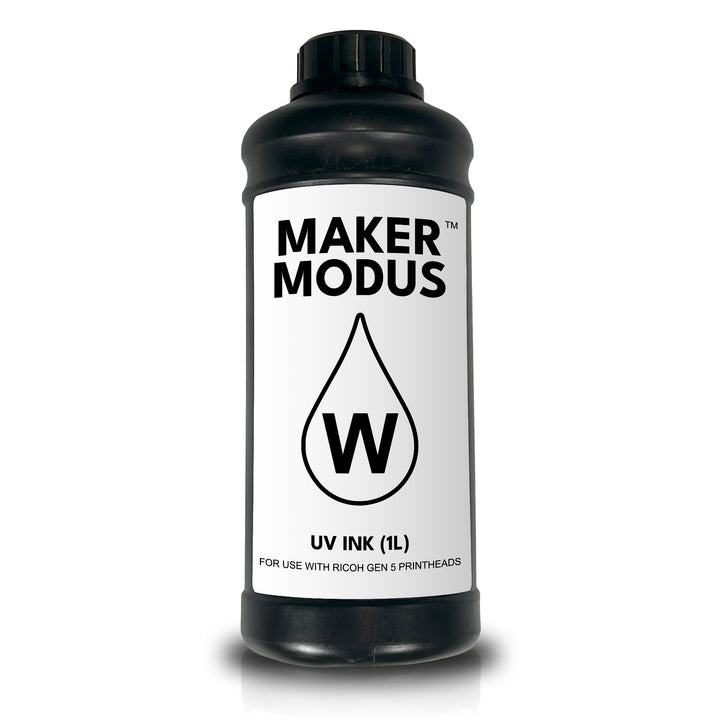 Maker Modus White UV Ink – 1 L | Ricoh Gen5-Ready